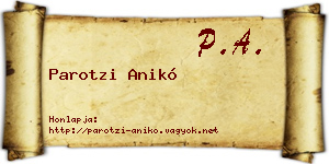 Parotzi Anikó névjegykártya
